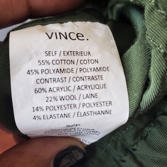 Vince Army Green Oversized Parka Utility Bomber Jacket Women's Size S - Picture 11 of 14